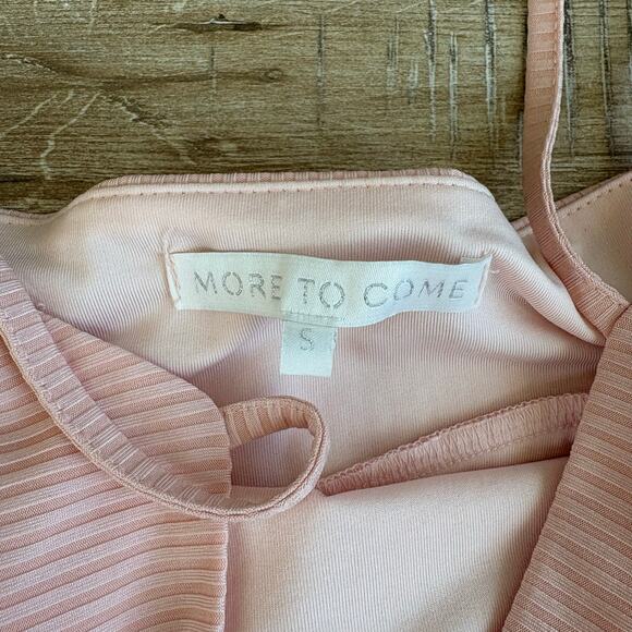 MORE TO COME Audrina Pink Ribbed Cami Mini Dress Size S - Picture 3 of 6